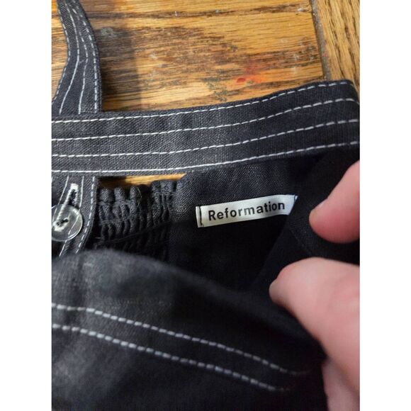 Reformation linen Libra black corset top Sz 12 - Picture 2 of 4